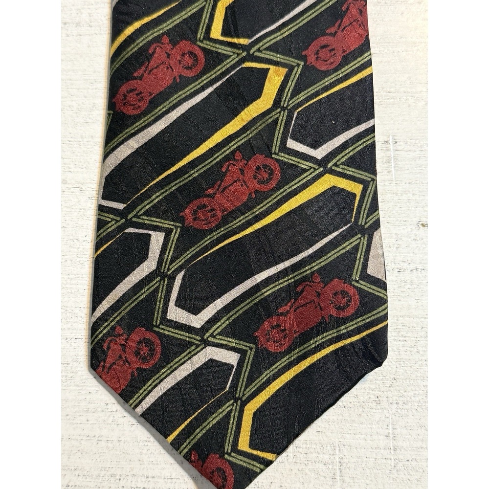 Harley Davidson ~ Ralph Marlin Vintage 1994 ~ Repeat Pattern ~ Silk Neck Tie
